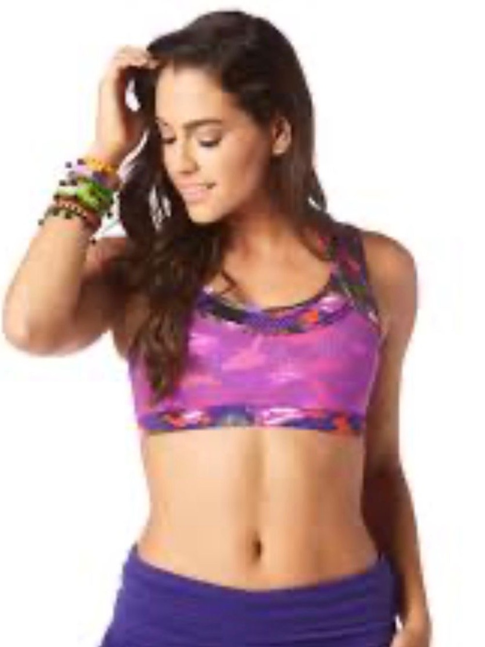 WEAR Less Mesh More Party Sports Bra Purple Multicolor Size S